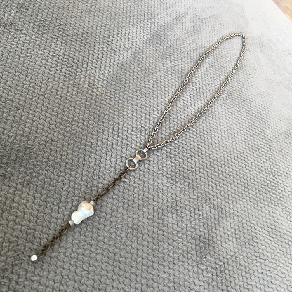 Chain necklace with fresh water pearl - Picture 2 of 4